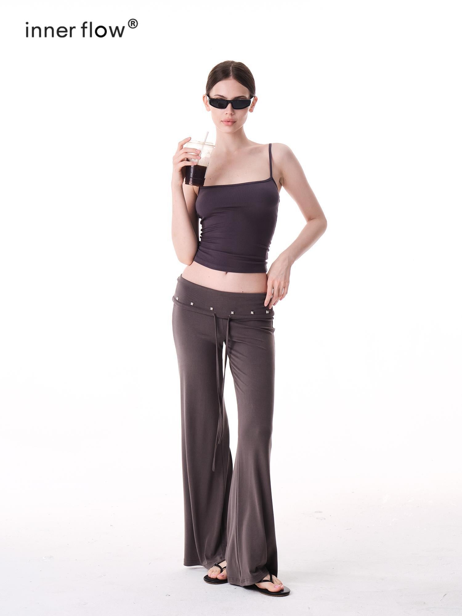 innerflow Tricolor Silver Foil Wing Square Neck Open Back Women&