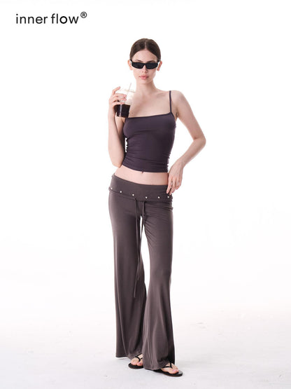 innerflow Tricolor Silver Foil Wing Square Neck Open Back Women&