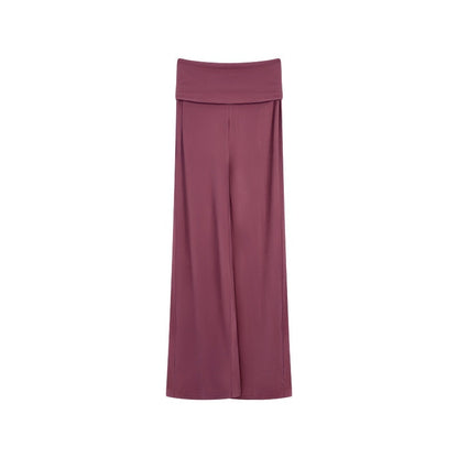 innerflow_Two_Tone_Cuff_Solid_Drapey_Straight_Natural_Waist_Women&