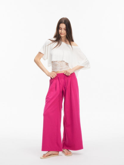 innerflow Two Tone Cutout Drapey Crop Two Piece Women&
