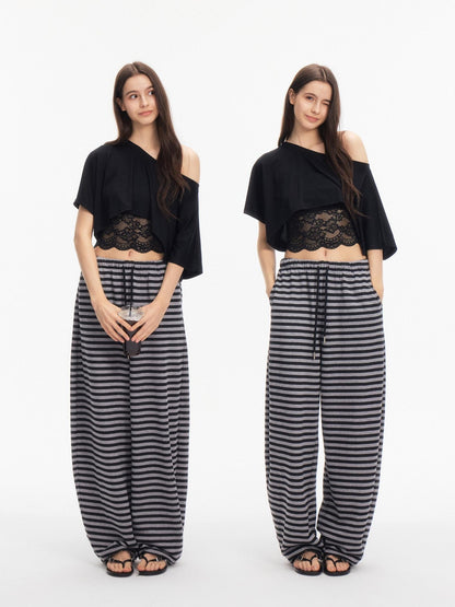 innerflow Two Tone Cutout Drapey Crop Two Piece Women&