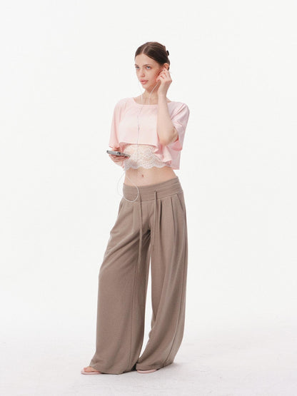 innerflow Two Tone Cutout Drapey Crop Two Piece Women&