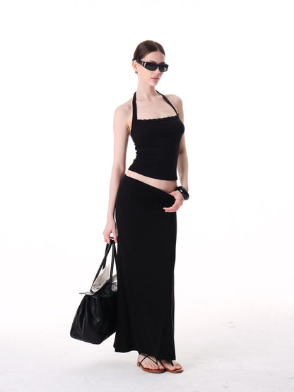 innerflow Two Tone Lace Back Cropped Fitted Women&