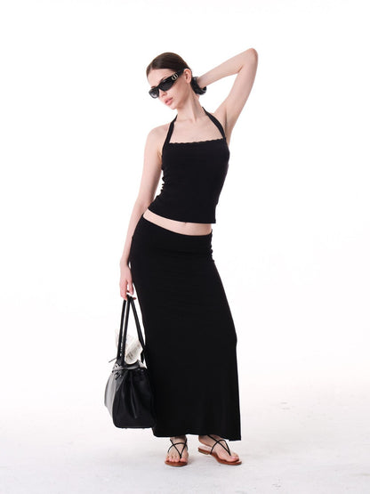 innerflow Two Tone Lace Back Cropped Fitted Women&