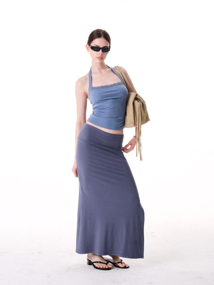 innerflow Two Tone Lace Back Cropped Fitted Women&