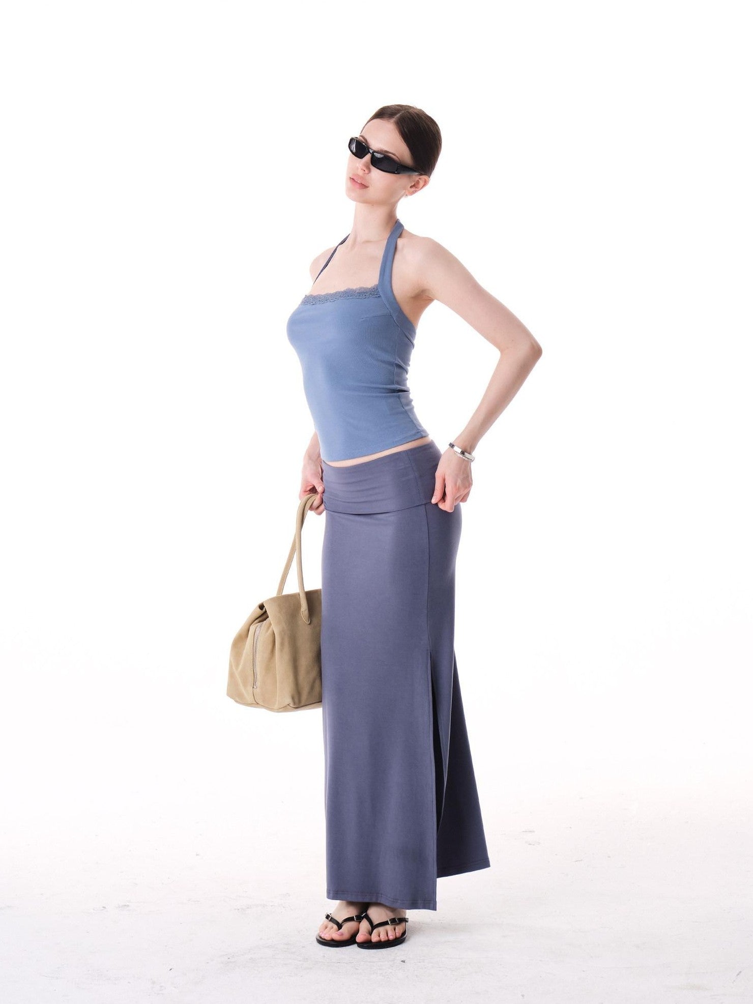 innerflow Two Tone Lace Back Cropped Fitted Women&