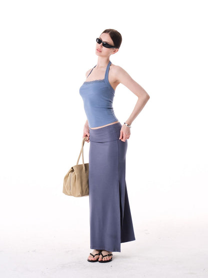 innerflow Two Tone Lace Back Cropped Fitted Women&