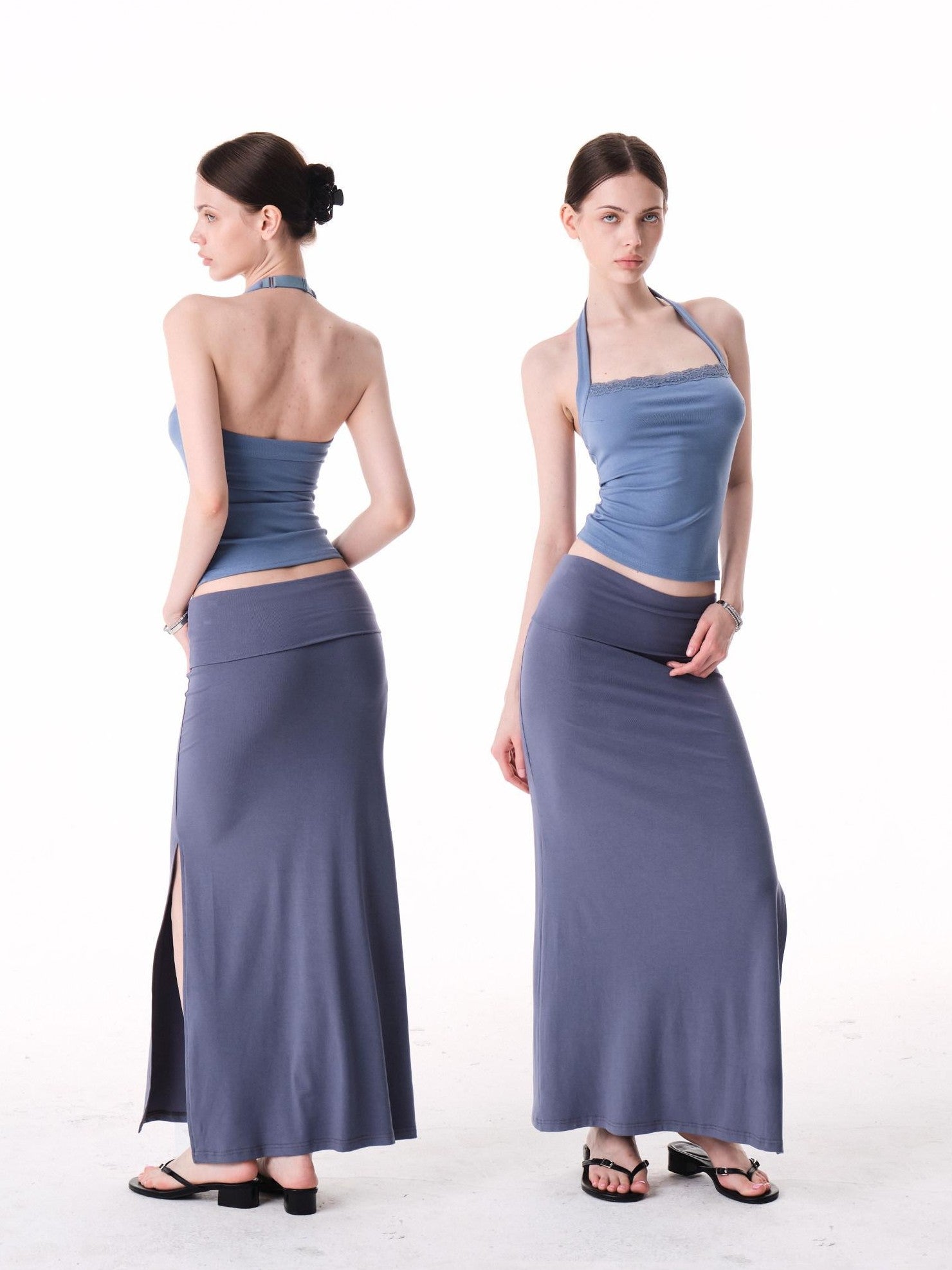 innerflow Two Tone Lace Back Cropped Fitted Women&