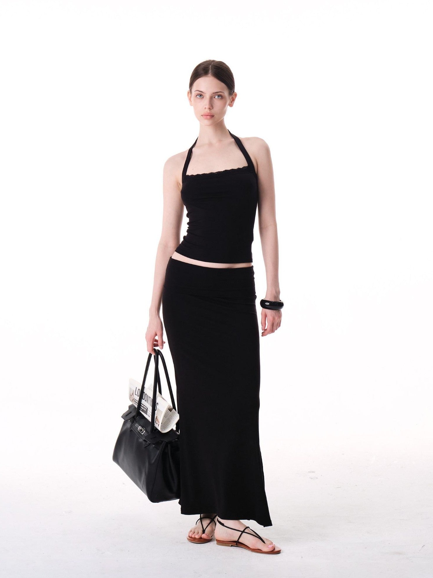 innerflow Two Tone Lace Back Cropped Fitted Women&