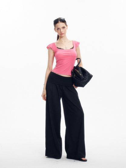 innerflow Two Tone Turn Up Cuff Relaxed Slimming Women&