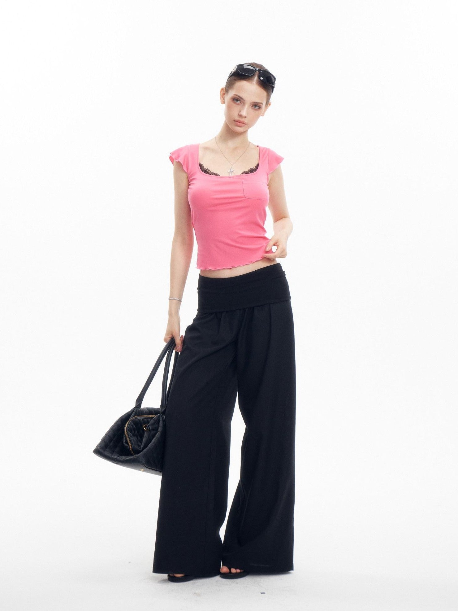 innerflow Two Tone Turn Up Cuff Relaxed Slimming Women&