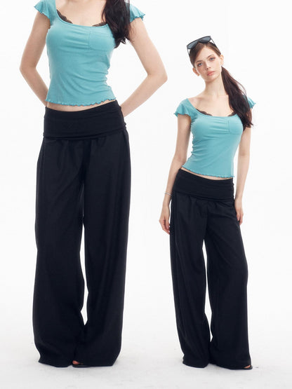 innerflow Two Tone Turn Up Cuff Relaxed Slimming Women&