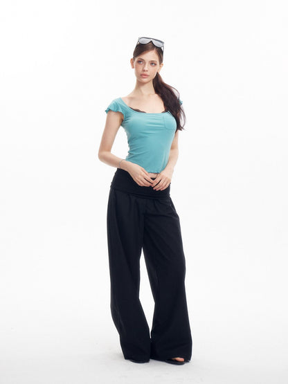 innerflow Two Tone Turn Up Cuff Relaxed Slimming Women&