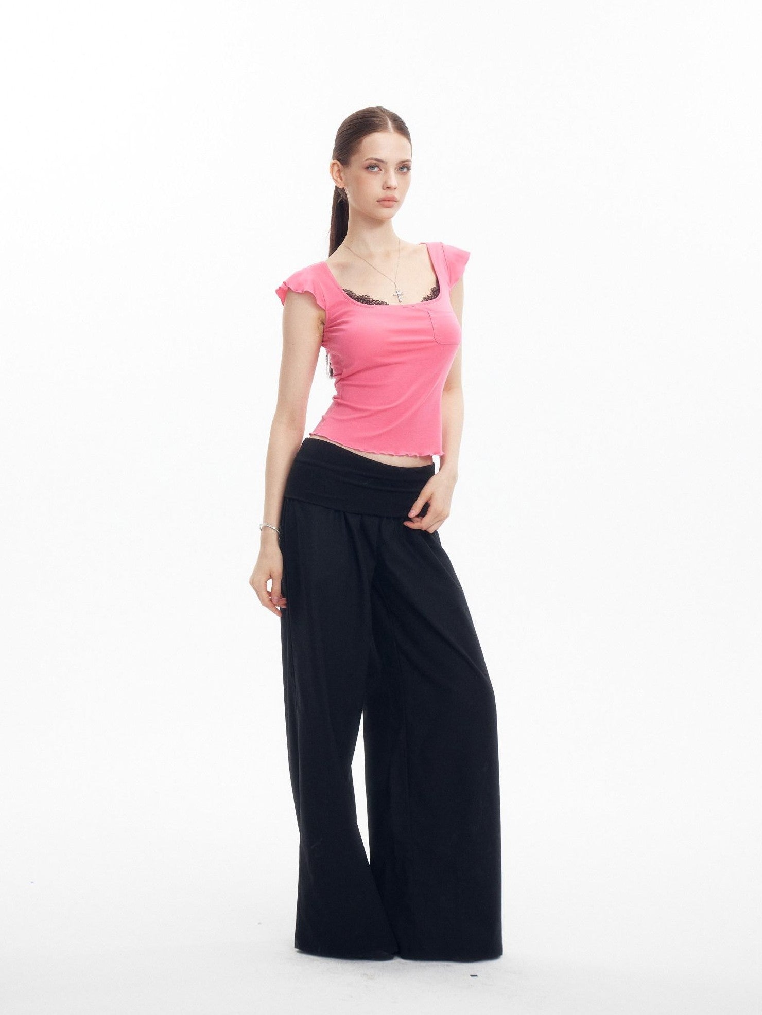 innerflow Two Tone Turn Up Cuff Relaxed Slimming Women&