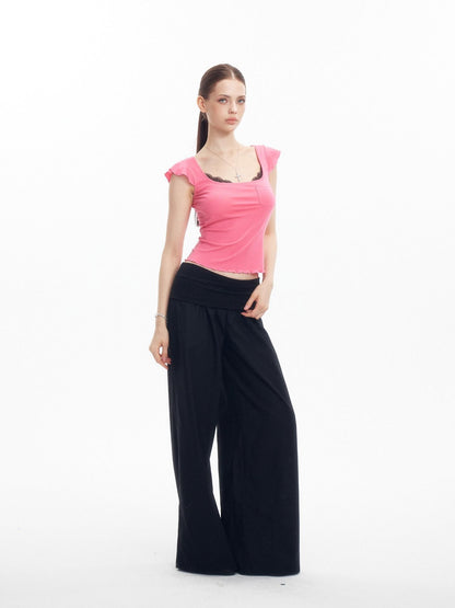 innerflow Two Tone Turn Up Cuff Relaxed Slimming Women&