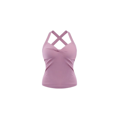 innerflow_Two_Tone_Twist_Knot_Backless_V-neck_Ruching_Slim_Women&