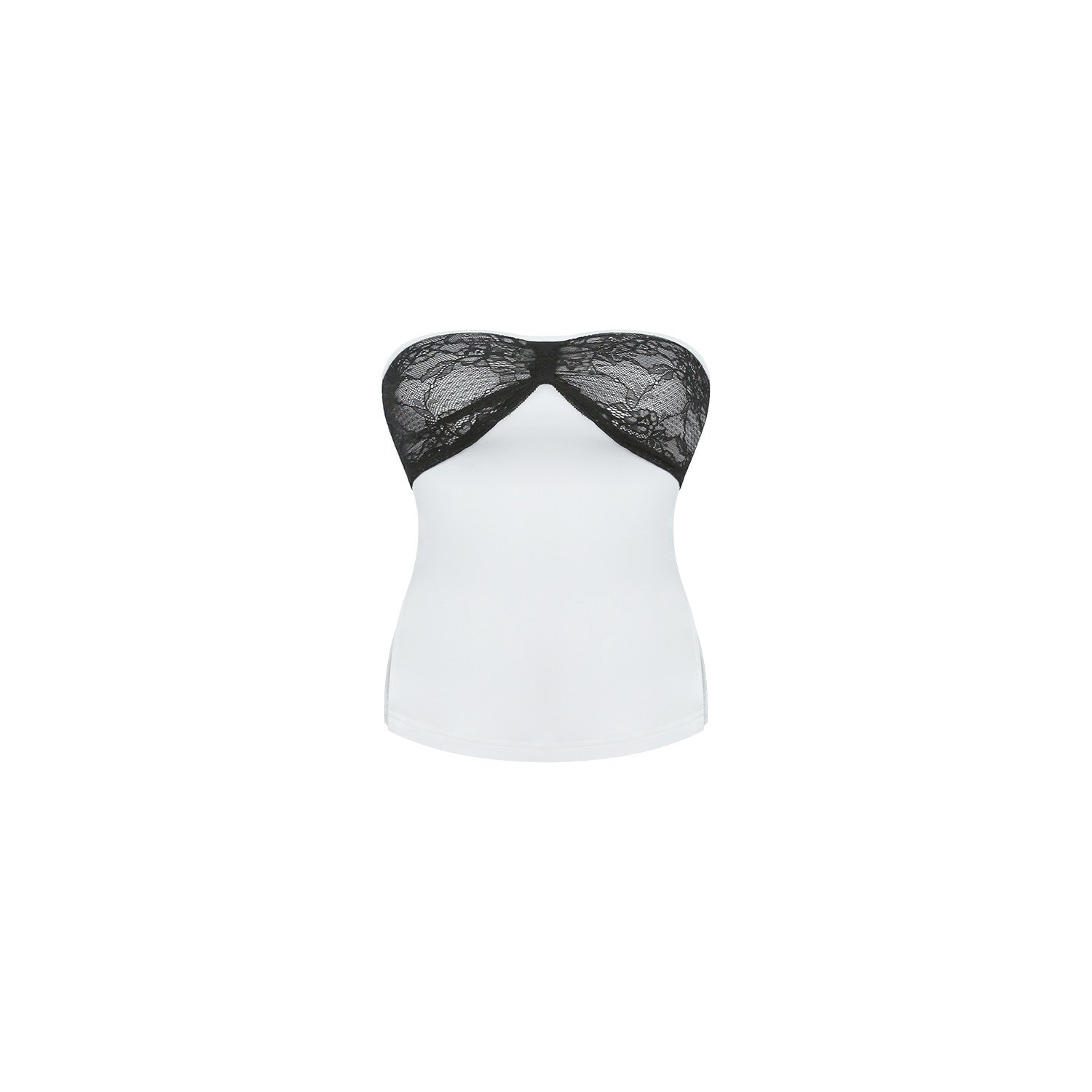 innerflow_White_One_Shoulder_Lace_Spliced_Bandeau_Women&