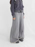 innomoood 100 Percent Cotton Commuter Wide Leg Raw Hem Elastic Waist Women Pants