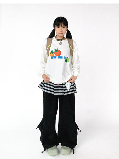 innomoood 3D Printed Tomato Graphic Relaxed Fit T-shirt