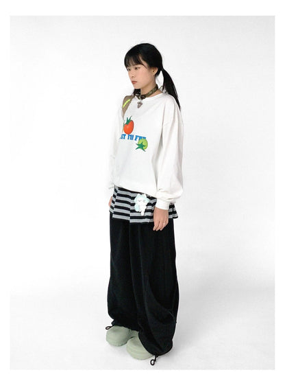 3D Printed Tomato Graphic Relaxed Fit T-shirt