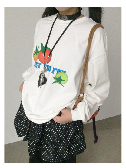 innomoood 3D Printed Tomato Graphic Relaxed Fit T-shirt