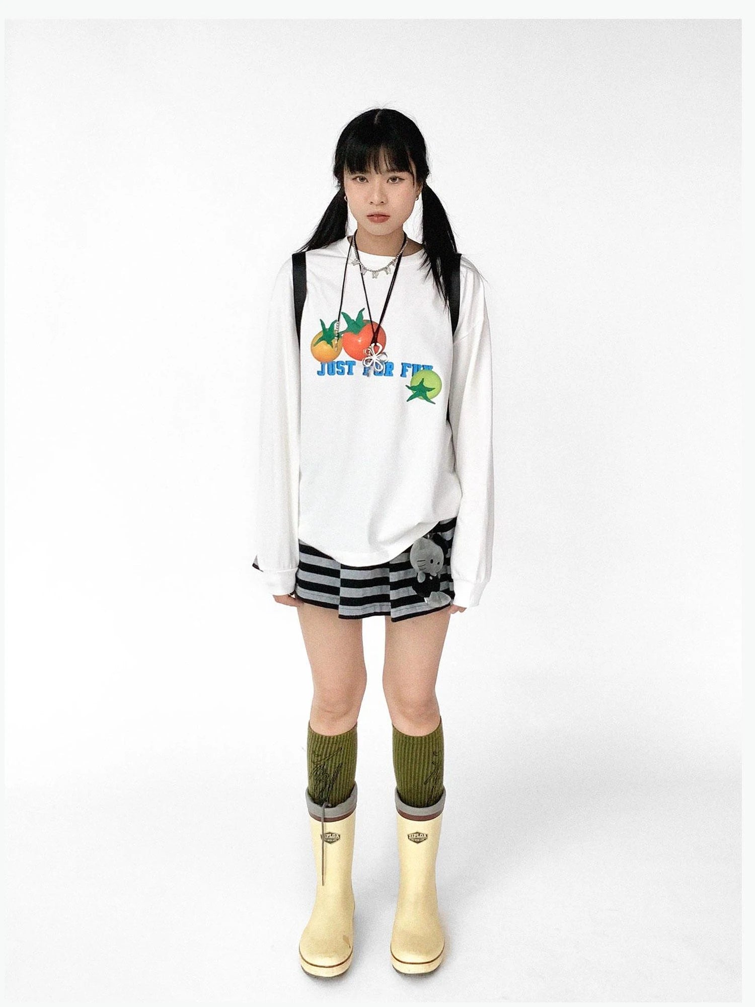 3D Printed Tomato Graphic Relaxed Fit T-shirt