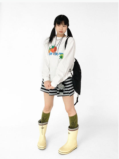 3D Printed Tomato Graphic Relaxed Fit T-shirt