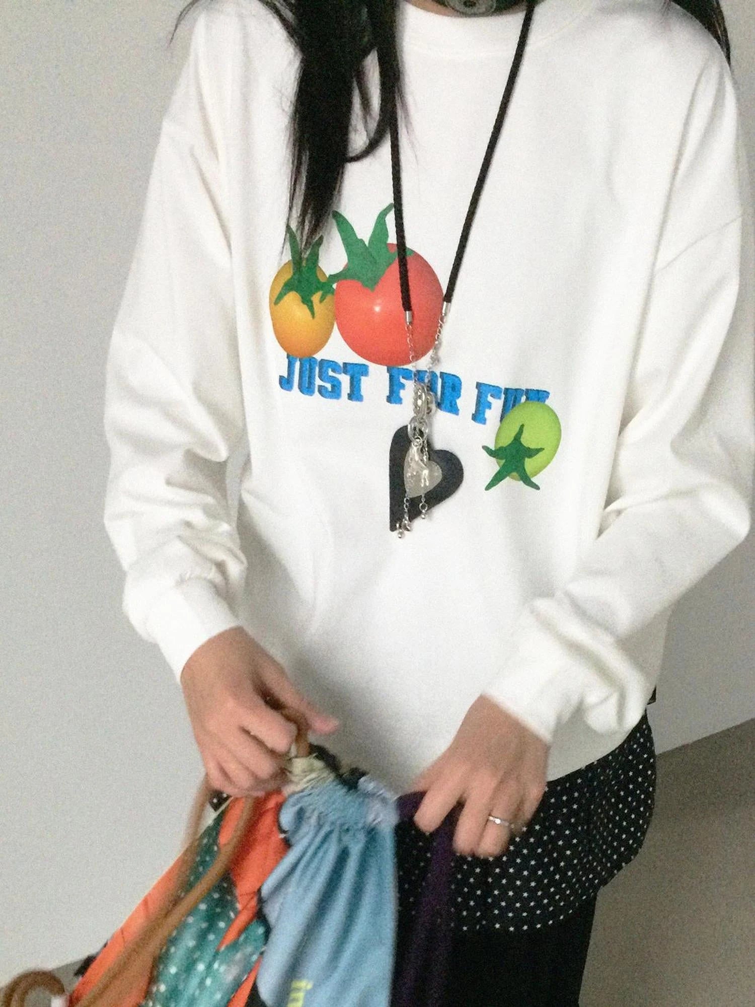 3D Printed Tomato Graphic Relaxed Fit T-shirt