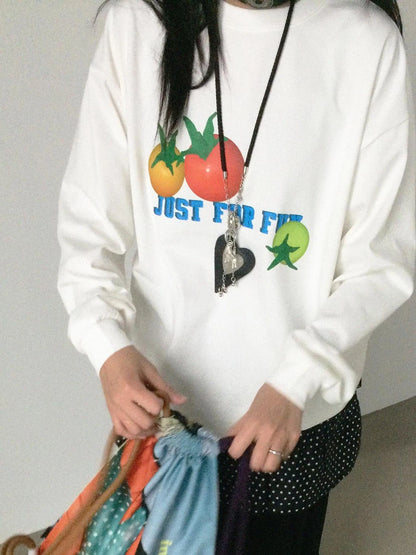 3D Printed Tomato Graphic Relaxed Fit T-shirt