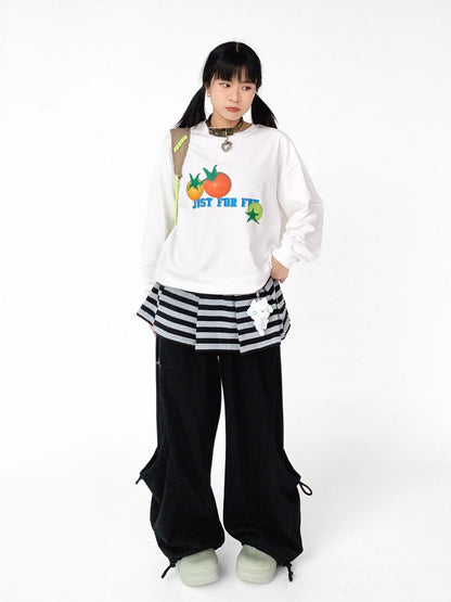 innomoood 3D Printed Tomato Graphic Relaxed Fit T-shirt