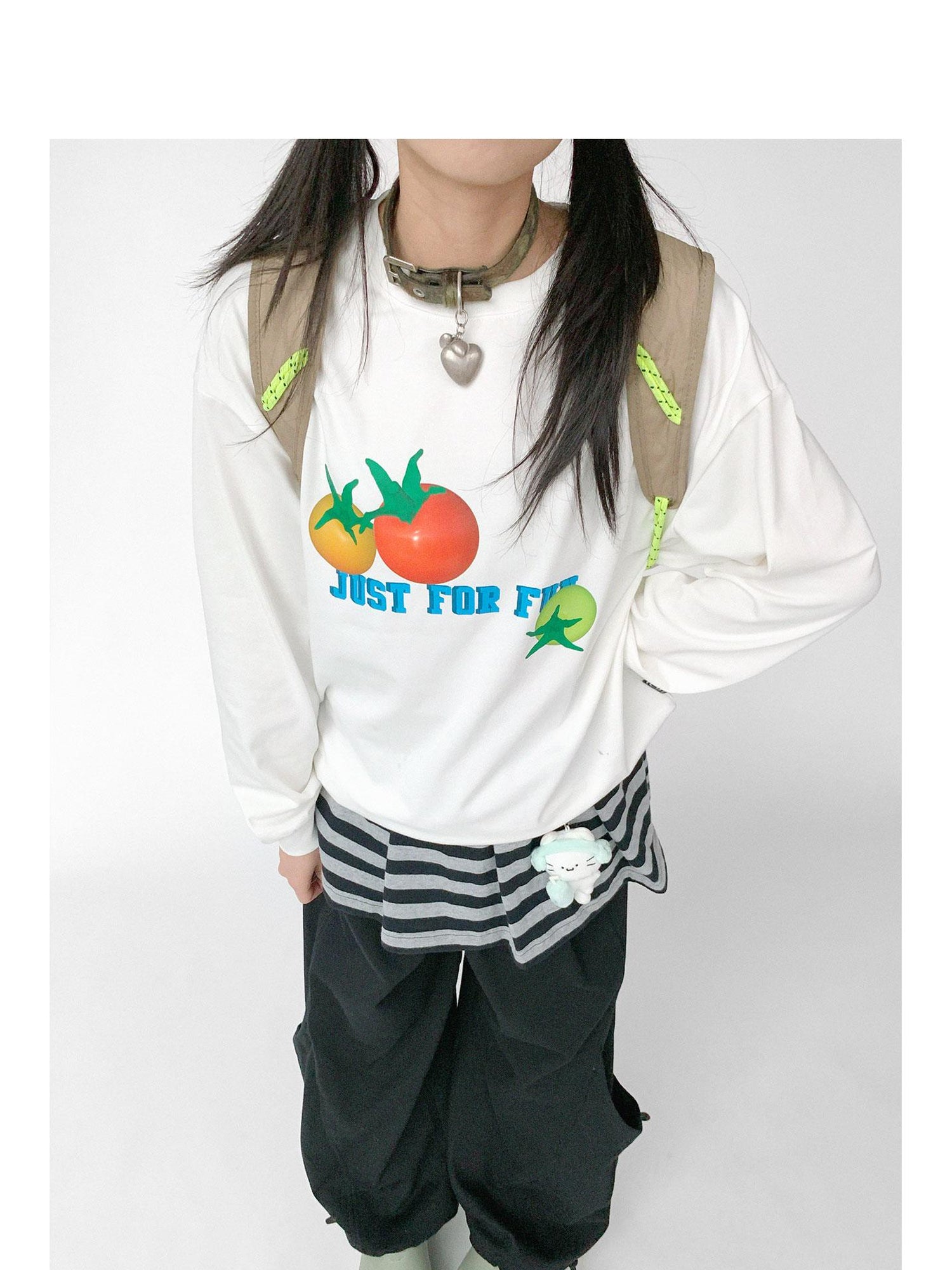 innomoood 3D Printed Tomato Graphic Relaxed Fit T-shirt