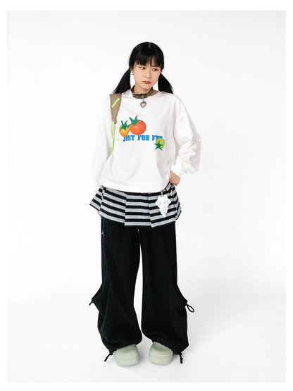 innomoood 3D Printed Tomato Graphic Relaxed Fit T-shirt