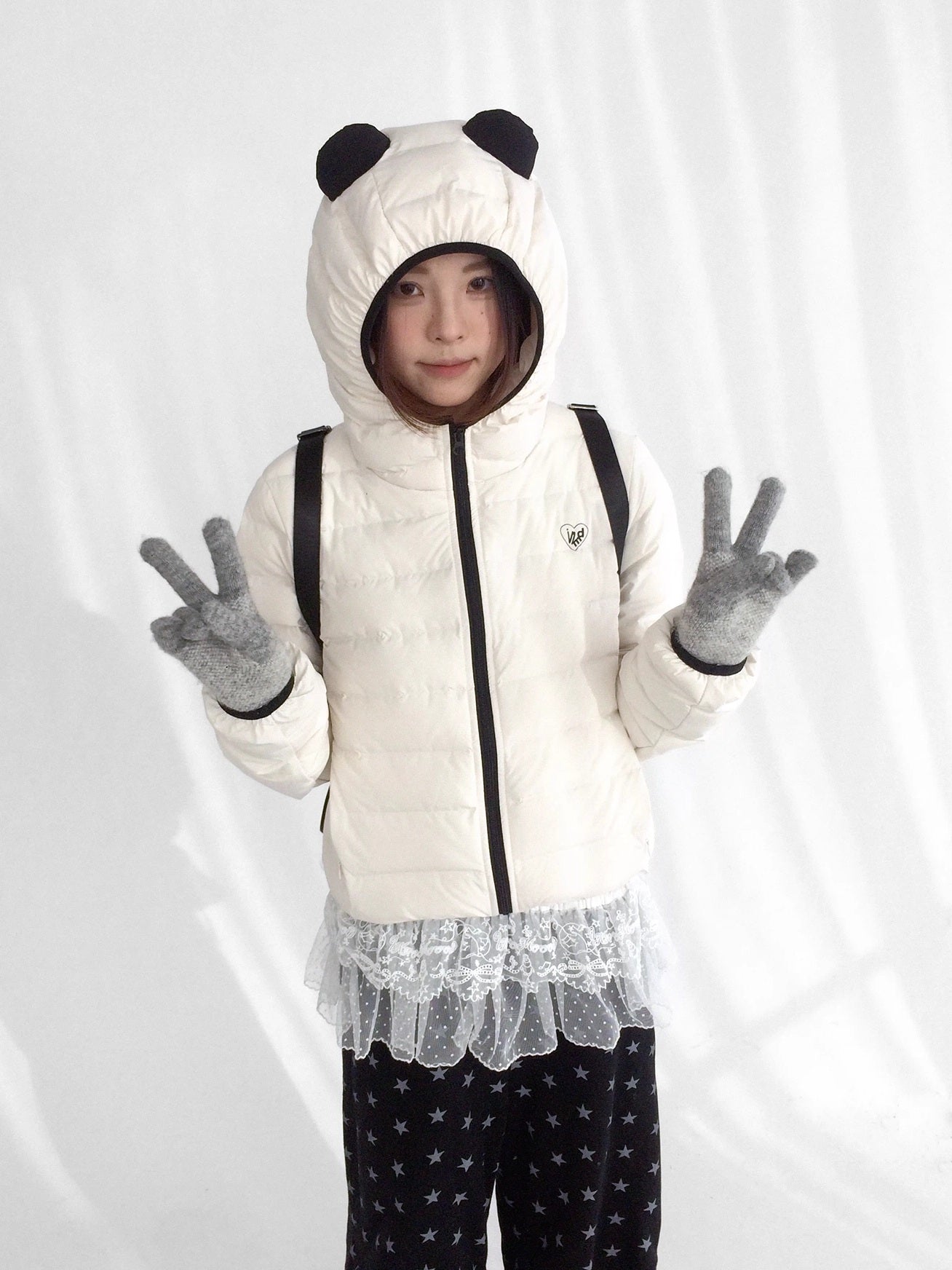 innomoood 90 Percent White Duck Down Hooded Cropped Casual Women Zip Front Down Jacket