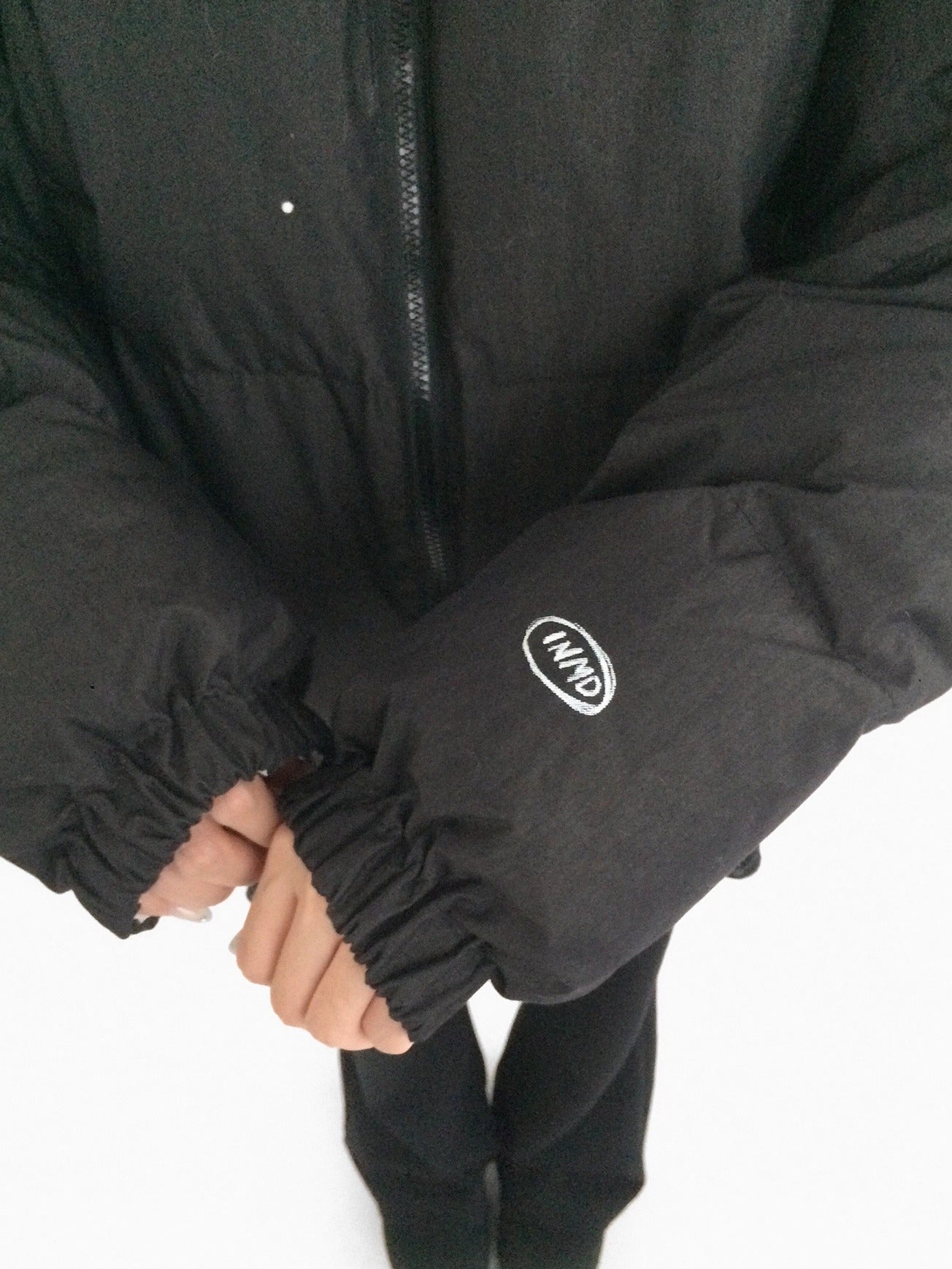 innomoood 90% White Duck Down Handpainted Print Loose Short Casual Women Down Jacket