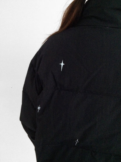 innomoood 90% White Duck Down Handpainted Print Loose Short Casual Women Down Jacket