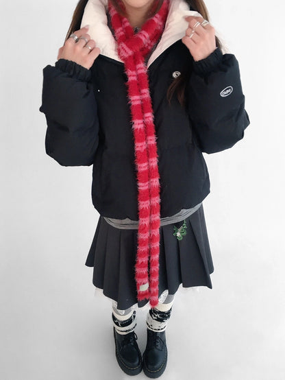 innomoood 90% White Duck Down Handpainted Print Loose Short Casual Women Down Jacket