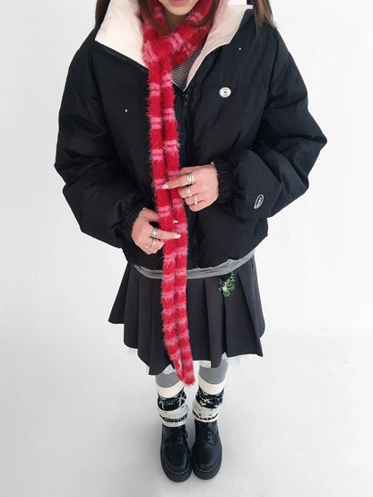 innomoood 90% White Duck Down Handpainted Print Loose Short Casual Women Down Jacket