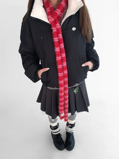 innomoood 90% White Duck Down Handpainted Print Loose Short Casual Women Down Jacket