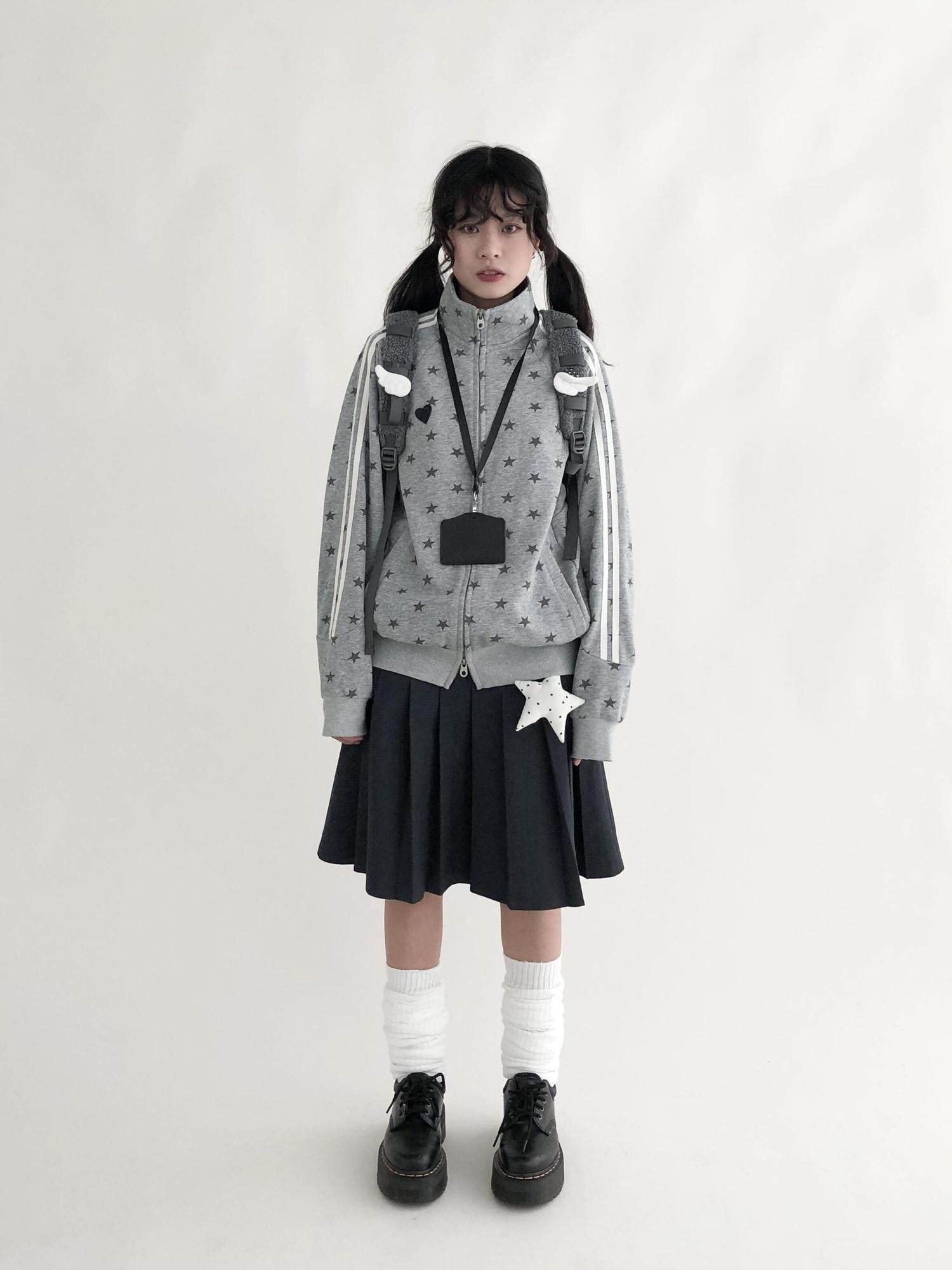innomoood A Line Pleated Midi Skirt For School Uniform Style Layering