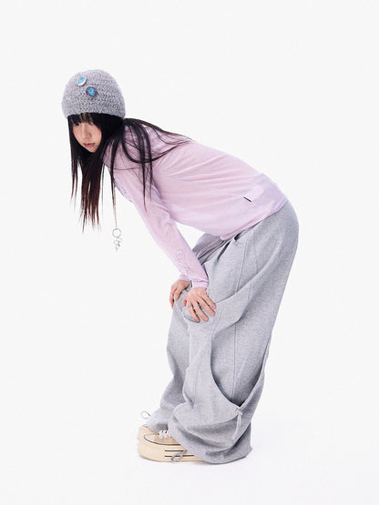 innomoood Airy Pink Embroidered Horse Semi High Neck Women&