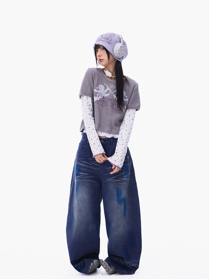 innomoood Angel Vine Print Puff Sleeve Women&