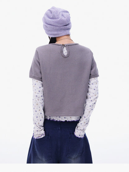 innomoood Angel Vine Print Puff Sleeve Women&