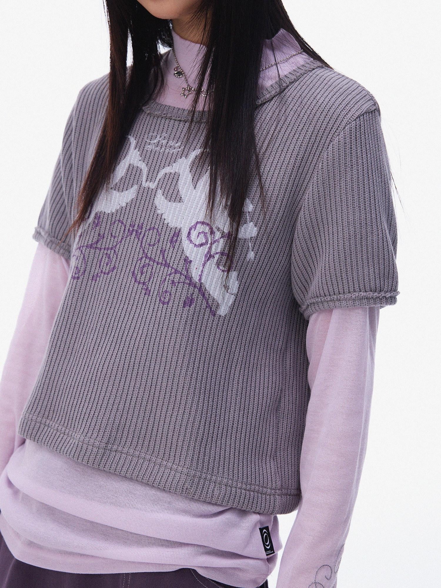 innomoood Angel Vine Print Puff Sleeve Women&