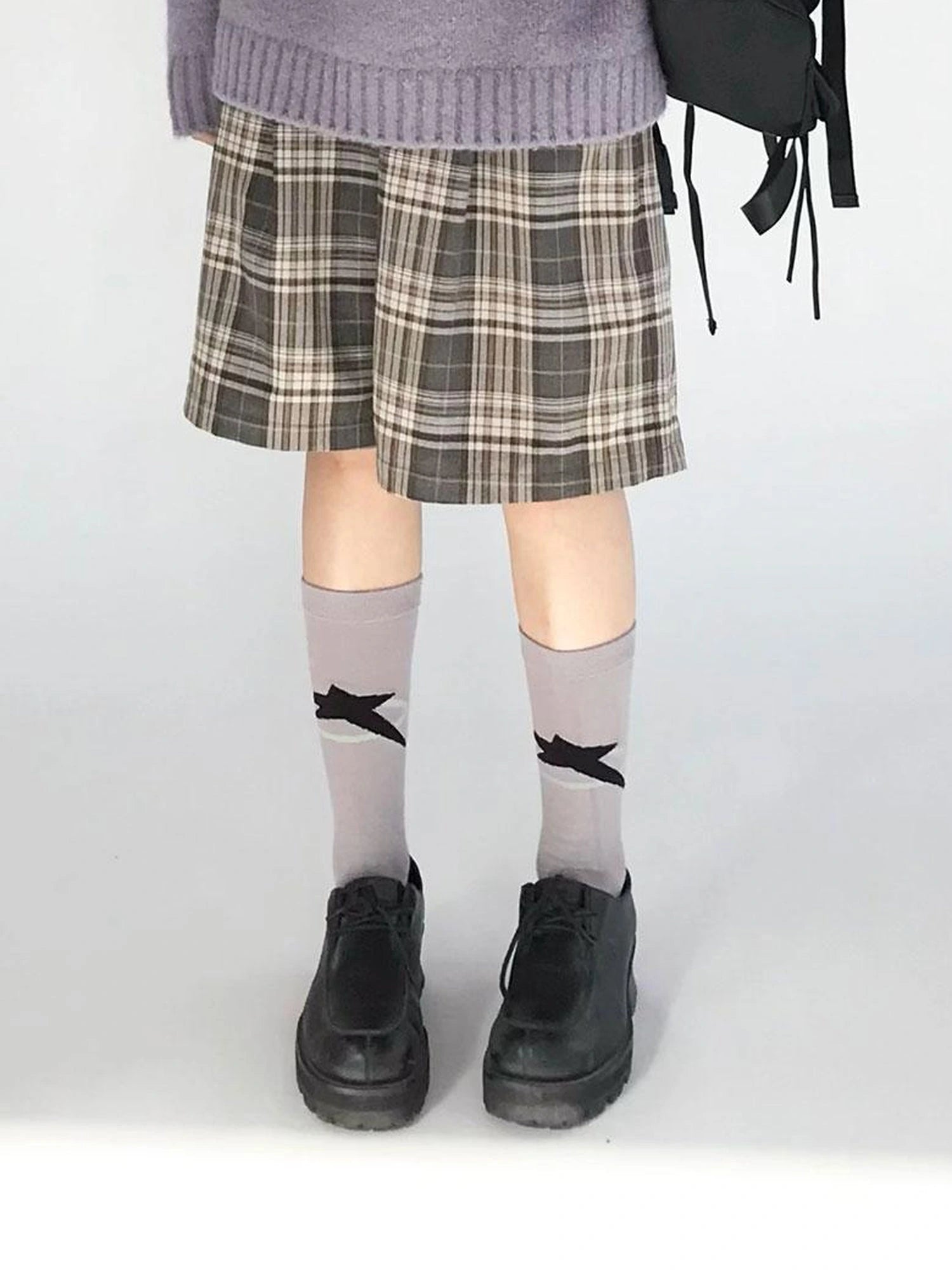 Apple Jacquard Textured Wool Sweater V-Neck T-Shirt Long-Sleeve