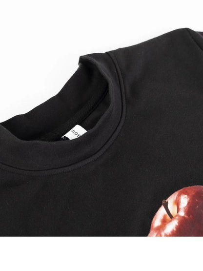 Apple Lace Bow Print Cotton T-shirt