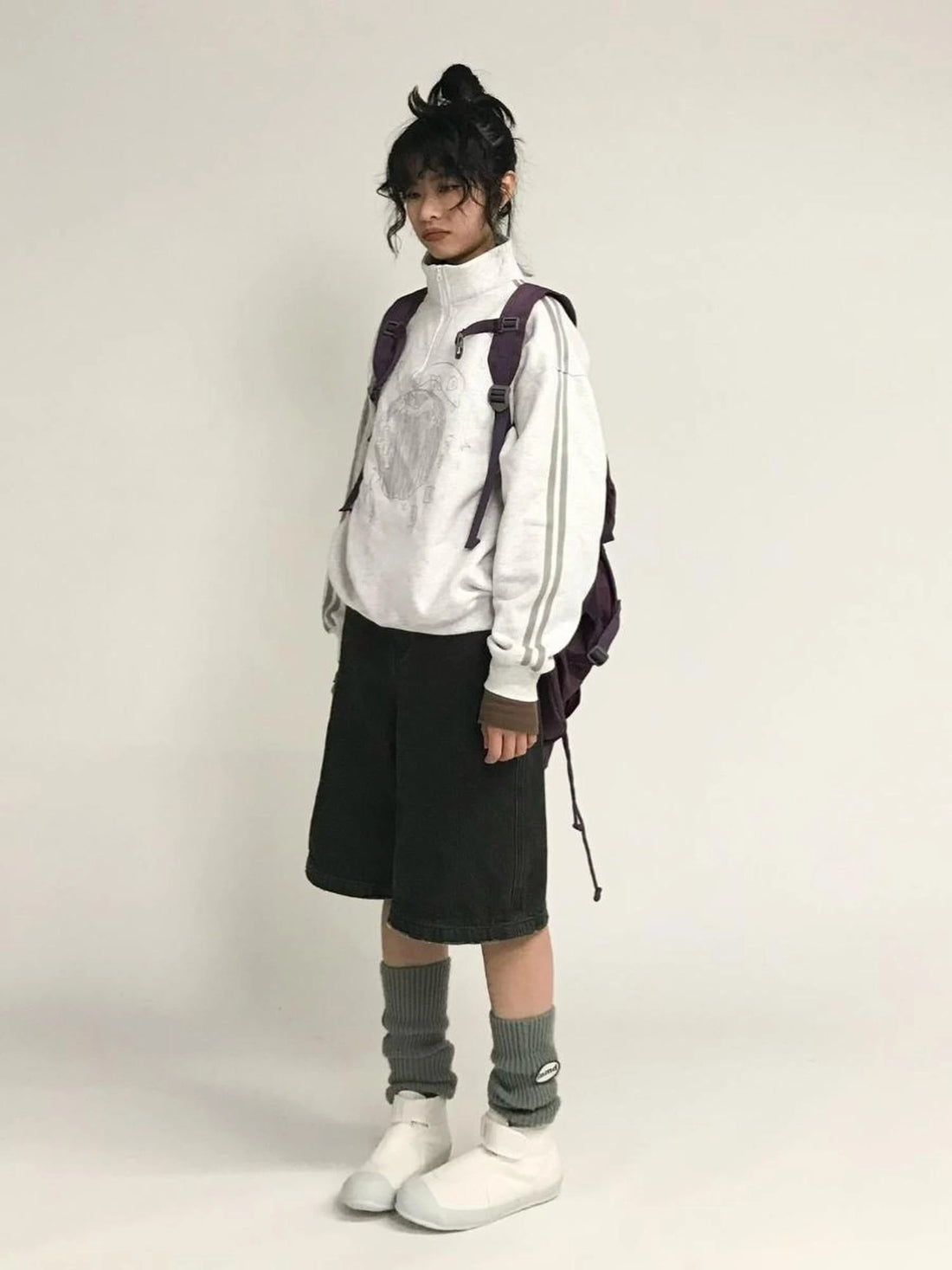 Apple Line Zip Up Fleece Hoodie