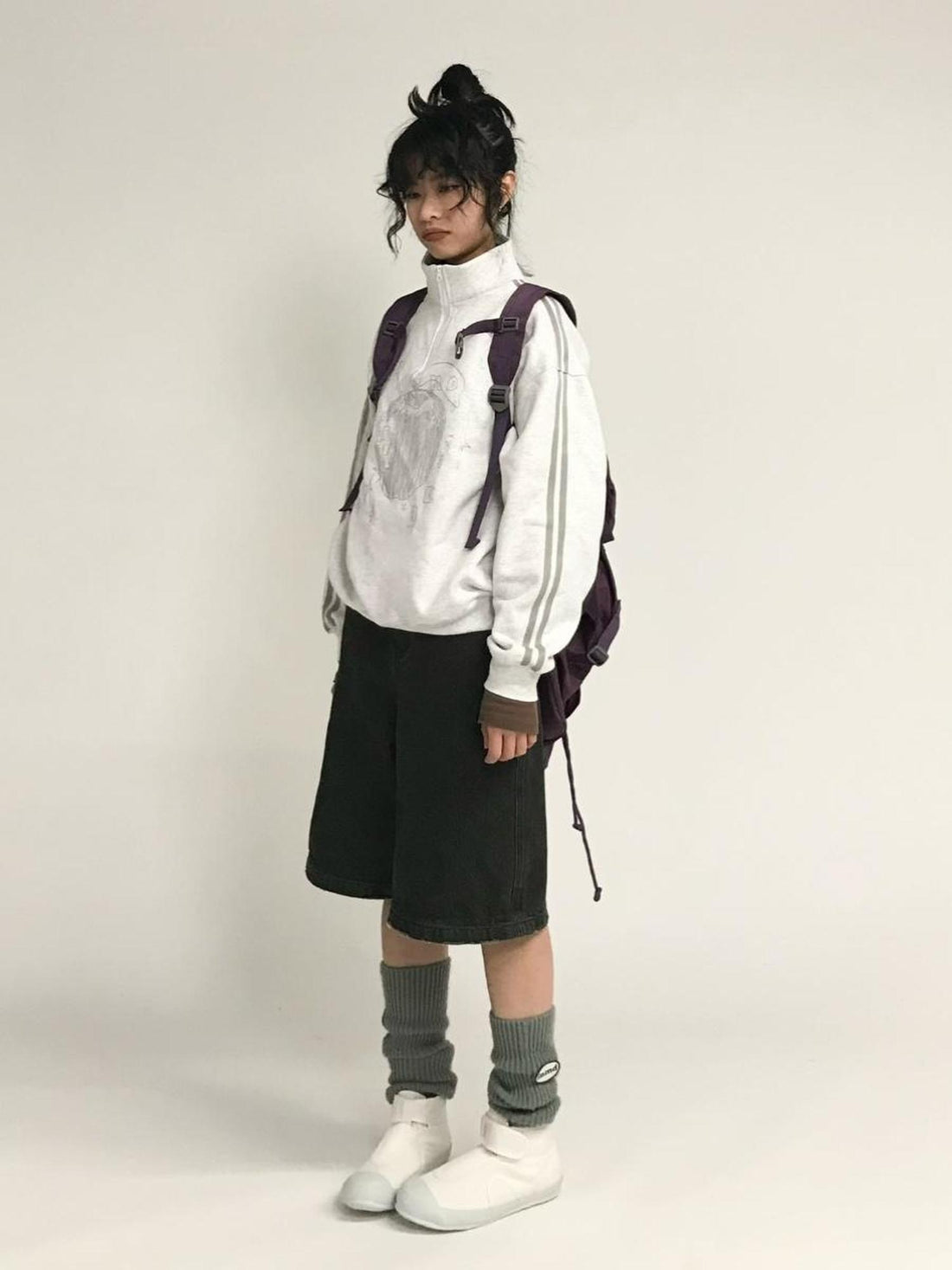 Apple Line Zip Up Fleece Hoodie