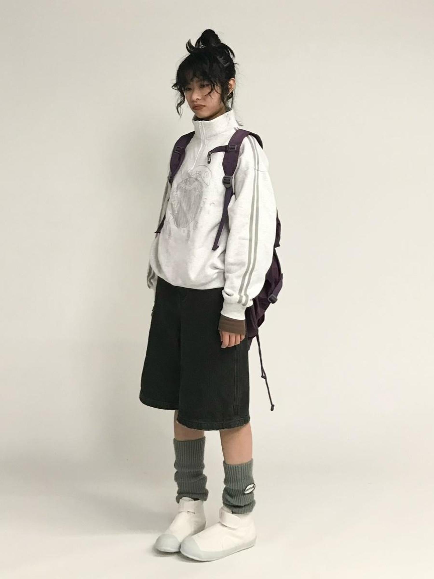 Apple Line Zip Up Fleece Hoodie