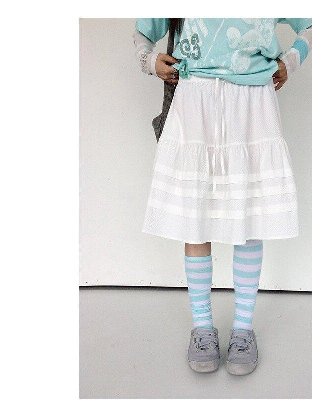 innomoood Bubble Texture Ruched Drawstring Elastic Waist Women&