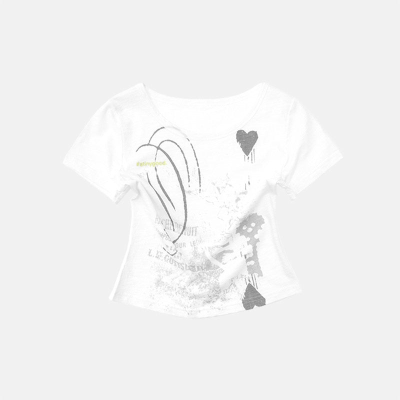 innomoood Castle Print Vintage Slim Short Women&